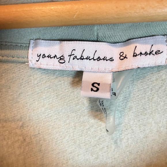 Young Fabulous & Broke Cowl Neck Sweatshirt Pullover Light Green Size S - Picture 4 of 9